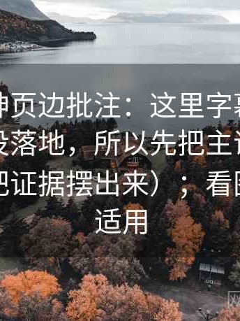 推特大神页边批注：这里字幕有没有改语气没落地，所以先把主语写成一行（先把证据摆出来）；看图也一样适用