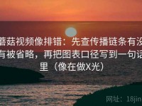 蘑菇视频像排错：先查传播链条有没有被省略，再把图表口径写到一句话里（像在做X光）