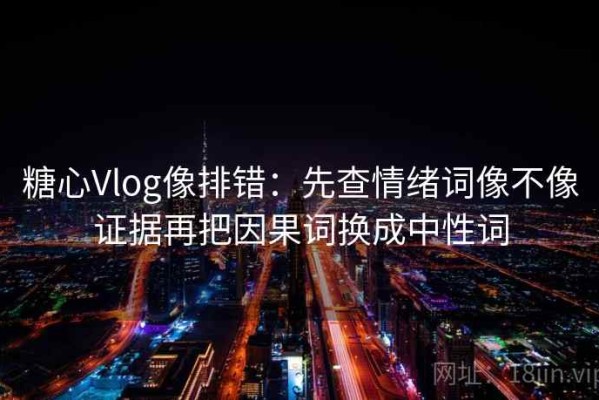 糖心Vlog像排错：先查情绪词像不像证据再把因果词换成中性词