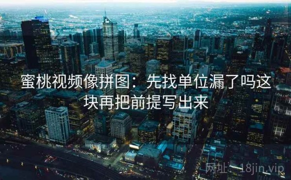 蜜桃视频像拼图：先找单位漏了吗这块再把前提写出来
