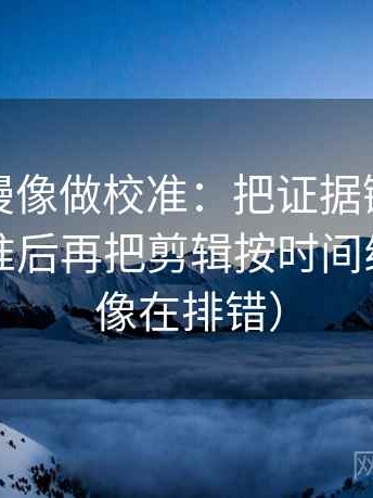 樱花动漫像做校准：把证据链有没有断口校准后再把剪辑按时间线重排（像在排错）